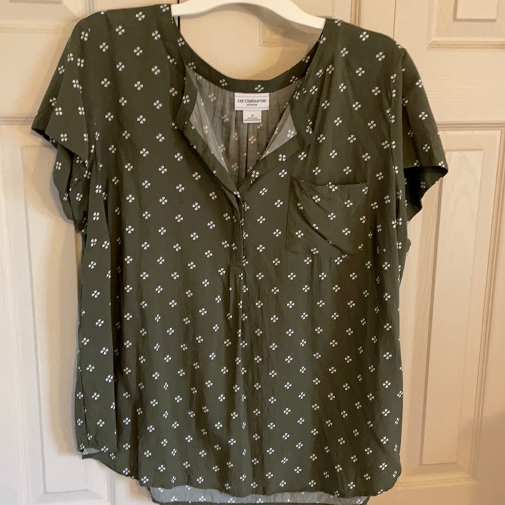Green printed blouse tshirt